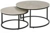 HOMCOM Couchtisch Runder Kaffeetisch (Satztisch, 2-St, Wohnzimmertisch), 78,5 x 78,5 x 46,5 cm, Grau Bild 4