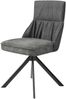 byLIVING Esszimmerstuhl 2er Set CALIFORNIA / Rücken Webstoff anthrazit / Sitz Vintage-Velvet anthrazit mit Keder / Gestell Metall schwarz / Esszimmerstuhl / B 50, H 89, T 56 cm Bild 2