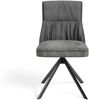 byLIVING Esszimmerstuhl 2er Set CALIFORNIA / Rücken Webstoff anthrazit / Sitz Vintage-Velvet anthrazit mit Keder / Gestell Metall schwarz / Esszimmerstuhl / B 50, H 89, T 56 cm Bild 5