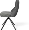 byLIVING Esszimmerstuhl 2er Set CALIFORNIA / Rücken Webstoff anthrazit / Sitz Vintage-Velvet anthrazit mit Keder / Gestell Metall schwarz / Esszimmerstuhl / B 50, H 89, T 56 cm Bild 4
