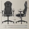 Ergonomischer Gaming-Stuhl Stoff für Erwachsene,Bürostuhl hohe Rückenlehne Gaming-Stuhl groß und groß mit Kopfstütze und Lendenunterstützung Rennsport-Stil Gaming-Stuhl Stoff 155° verstellbar mit Neigungsverriegelung,Stoff,Dunkelgrau, Bild 4