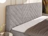 Boxspringbett AVERTA 180 x 200 cm mit Bettkasten und Topper, Doppelbett mit Bonnell-Federkernmatratze, gepolstertem Kopfteil, Stauraum, modernes Schlafzimmer Bett - Hellgrau Schenille glatt - H3 Bild 4