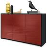 Vladon Sideboard Ben V3, Kommode mit 3 Türen und 2 Schubladen, Schwarz matt/ Bordeaux Hochglanz (117 x 74 x 36 cm) Bild 4