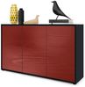 Vladon Sideboard Ben V3, Kommode mit 3 Türen und 2 Schubladen, Schwarz matt/ Bordeaux Hochglanz (117 x 74 x 36 cm) Bild 5