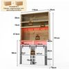 Merax 191 cm Küchenschrank, Hochschrank mit LED, Küchenregal mit Steckdose, Haken, Weinregal und Vitrine für Küche & Esszimmer, Natur + Weiß Bild 4