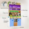 Merax 191 cm Küchenschrank, Hochschrank mit LED, Küchenregal mit Steckdose, Haken, Weinregal und Vitrine für Küche & Esszimmer, Natur + Weiß Bild 3