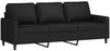 vidaXL 3-tlg. Sofagarnitur mit Kissen Schwarz Samt 3201959 Bild 5