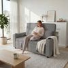 GUNJI Sofa 2-Sitzer Schlafsofa aus Cord, ausziehbar, Gästebett, mit Schlaffunktion, 3-in-1 Design, verstellbarer Rückenlehne, Getränkehalter, stabilem Rahmen und platzsparender Bauweise Bild 4