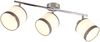 LED Wand- & Deckenstrahler mit Stoffschirmen in Weiß/Grau, Breite 58cm Bild 2