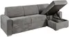 Vente-unique - CALITO Sofa SamtStoff Grau - B 223 cm152 cm x H 90 cm x L 298 cm Bild 3