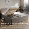 Home Collective Polsterbett Bett mit Stauraum, verstellbarem Lattenrost, viele Größen (Größen: 100x200 120x200 140x200 160x200 180x200 200x200, hochwertiger Strukturstoff, made in Germany), modernes Design mit hochwertigem Strukturstoff 180x200 cm, Dun... Bild 3