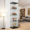 Simurq Glasvitrine Standvitrine aus gehärtetes Glas, Vitrinenschrank mit Glastüren (Glas vitrine mit 2 Glastür und 4 Lagen,Glasschrank mit Schloss) Sammlervitrine mit Kippsicherung,Modernes rahmenloses Design Bild 3