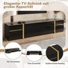 Odikalo Lowboard TV-Schrank Fernsehschrank mit Schubladen (Hochglanz-Finish, Goldfarbene Kanten, Mit Schubladen und Türen) Bild 4