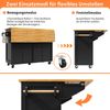 Servierwagen Küchenwagen Kücheninsel ausziehbar Rollwagen mit Glas-Türen Schublade Regale Barwagen Sideboard,Schwarz Bild 5