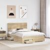 vidaXL Bettrahmen mit Kopfteil Sonoma-Eiche 140 x 190 cm Holzwerkstoff 3412785 Bild 3