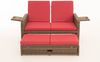 CLP Polyrattan Sofa Ancona 5mm,braun-meliert rubinrot Bild 5