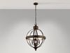 Große LED Jugendstil Pendelleuchte aus massivem Stahl in britisch Bronze Ø 50cm Bild 3