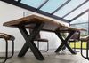 Baumtisch Sheesham 200x100x77 grau gebeizt / X-Beine anthrazit matt FREEFORM 5 Bild 3