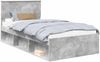 vidaXL Bettrahmen Beton Grau 100 x 200 cm Massives Kiefernholz 3410639 Bild 2
