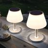 LED Solartischlampe, silber, Edelstahl, weiß, H 28 cm Bild 5