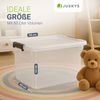 Juskys Aufbewahrungsbox mit Deckel, 6er-Set, stapelbar, Kunststoff transparent, 60 Liter Bild 3