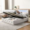 PXloue Polsterbett Stauraumbett LED Doppelbett (Geeignet für Jugendliche und Kinder), Mit LED Beleuchtung, Lattenrost, Samt, 160x200 cm, (ohne Matratze) Bild 2