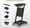 BarberPub Friseurwagen mit Schublade & 2 Ablagen, Friseur Arbeitswagen mit Farbenschale, Folienhalter & 5 Haken, Beauty Salon Trolley Metall, Rollwagen, 0085 (Schwarz) Bild 3