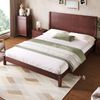 Merax Doppelbett, 160x200 Plattformbett mit Kopfteil und Lattenrost, Braun Bild 2