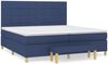 vidaXL Boxspringbett mit Matratze Stoff Blau 200x200 cm, Härtegrad: H2 [3137187] Bild 2