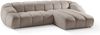 Micadoni Ecksofa Diana 4-Sitzer Rechts Strukturierter Samtstoff Dunkelbeige Bild 2
