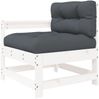 vidaXL 6-tlg. Garten-Lounge-Set mit Kissen Weiß Massivholz 3185991 Bild 5