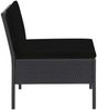 vidaXL 5-tlg. Garten-Sofagarnitur mit Auflagen Poly Rattan Schwarz 48945 Bild 5