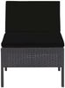 vidaXL 5-tlg. Garten-Sofagarnitur mit Auflagen Poly Rattan Schwarz 48945 Bild 4