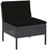 vidaXL 5-tlg. Garten-Sofagarnitur mit Auflagen Poly Rattan Schwarz 48945 Bild 3