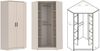 Marmex Möbel Grant Set-39C Eck-Kleiderschrank und Kommode, Schlafzimmer-Set, laminierte Spanplatte, graubeige cashmere+cremona torro 228/91x195x40 cm Bild 2