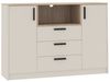 Marmex Möbel Grant Set-39C Eck-Kleiderschrank und Kommode, Schlafzimmer-Set, laminierte Spanplatte, graubeige cashmere+cremona torro 228/91x195x40 cm Bild 3