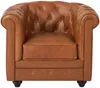 Vente-unique - CHESTERFIELD Sessel Leder Braun - B 78 cm x H 72 cm x L 82 cm Bild 2