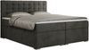 Boxspringbett, Deko Bed mit Matratze und Topper - SUSAN - 160x200cm - Dunkelgrau Velours - H3 Bild 3