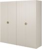 Selsey 'Moonir' Kleiderschrank 4-türig mit 2 Kleiderstangen, greige 200 x 200 x 57 cm Bild 1
