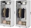 Selsey 'Moonir' Kleiderschrank 4-türig mit 2 Kleiderstangen, greige 200 x 200 x 57 cm Bild 5