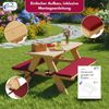 Coemo Kinder-Sitzgruppe Natur Picknicktisch mit Polster Spieltisch Gartentisch Holz Bild 4