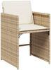 vidaXL 11-tlg. Garten-Essgruppe mit Kissen Beige Poly Rattan 3211150 Bild 5