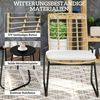 Gartenmöbel-Set 3-teilig Beige, Rattan-Sitzgruppe mit stapelbaren Stühlen, Tisch 40x40x46 cm Bild 2