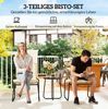 Gartenmöbel-Set 3-teilig Beige, Rattan-Sitzgruppe mit stapelbaren Stühlen, Tisch 40x40x46 cm Bild 5