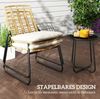 Gartenmöbel-Set 3-teilig Beige, Rattan-Sitzgruppe mit stapelbaren Stühlen, Tisch 40x40x46 cm Bild 3