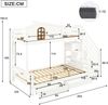 Etagenbett 90×200/120×200 cm mit Eckleiter, Fensterdesign und Schubladen, Weiß/Natur, ohne Matratze Bild 5