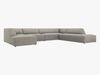 Micadoni Panorama-Ecksofa Ruby 7-Sitzer Rechts Kord Scala Hellgrau Bild 2