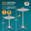 CASARIA® 2in1 Stehtisch mit Husse Klappbar Weiß Bild 3