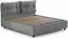 Dmora Abbaione Doppelbett, Bettkasten mit Stoffbezug, 100 % Made in Italy, Öffnung vorne, geeignet für Matratze 160 x 190 cm, Grau Bild 5