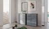 Sideboard Owingen / Oakland, Glas, Holzwerkstoff, Silber, Grau, Schwarz, 134 x 102 x 42 cm Bild 4
